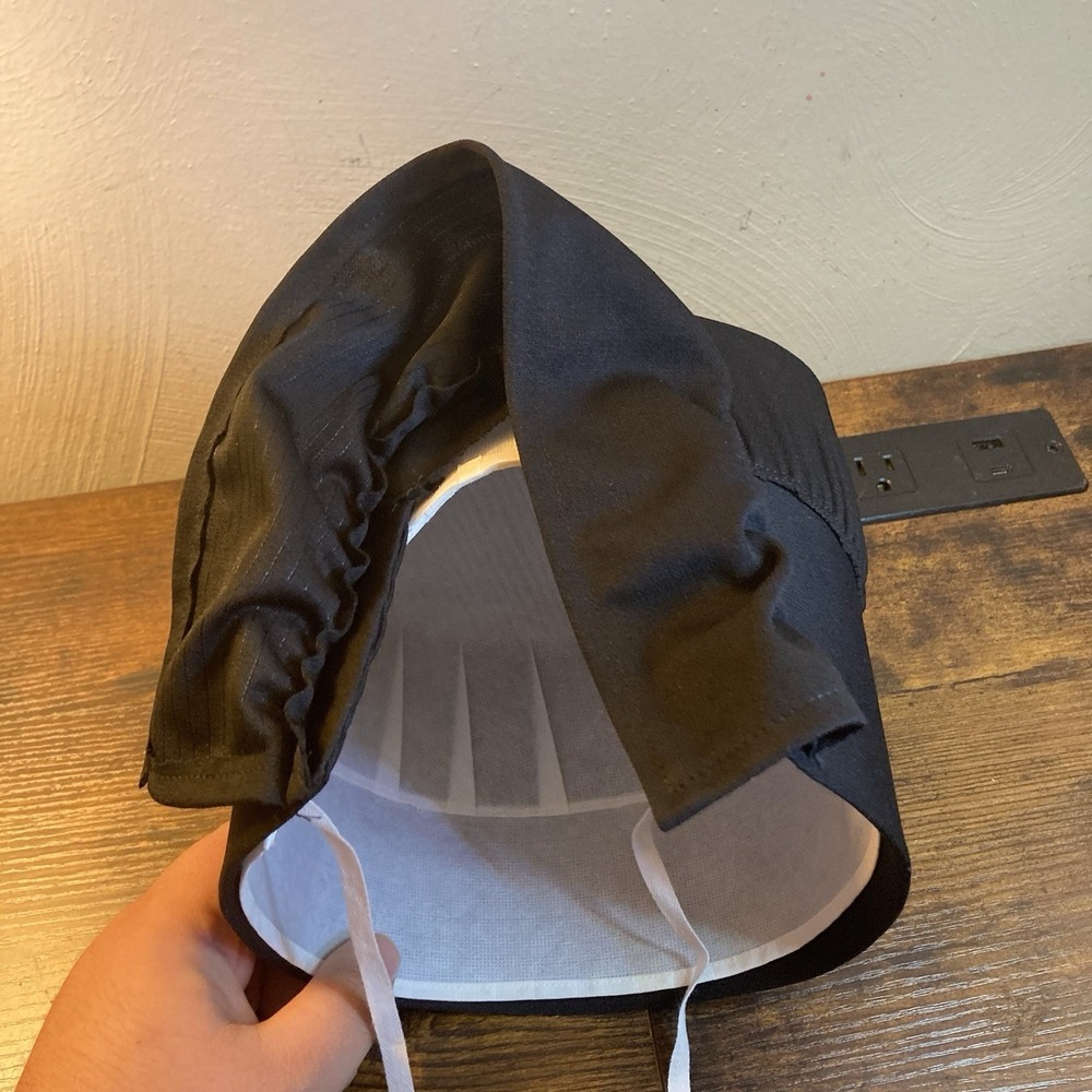 Amish Mennonite Prayer Bonnet Black Handmade Costume Hood Handmaid's Tale‎ Hat